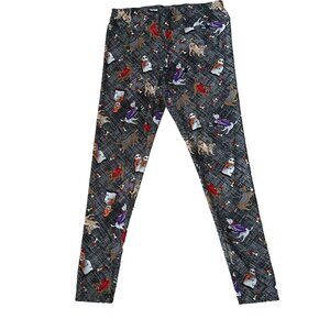 Halloween Dogs In Costumes Black Leggings Size Medium